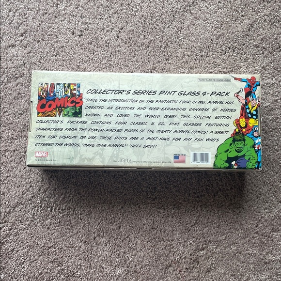 Marvel Comics Collector's Series Pint Glass 4-Pack - Red, Blue, Yellow, Green - Picture 4 of 7